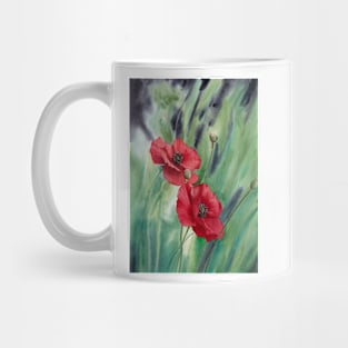 Watercolor summer poppies Mug